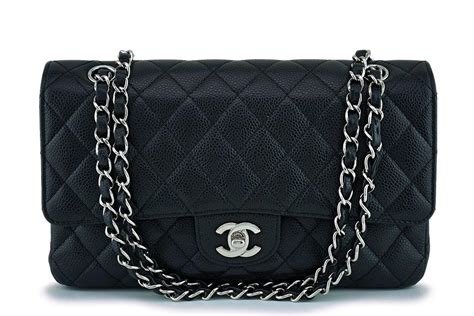 Chanel 2017 Classic Caviar Medium Double Flap Bag 